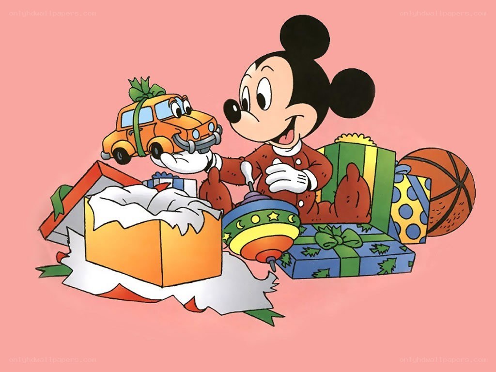 Mickey Mouse with Christmas gifts