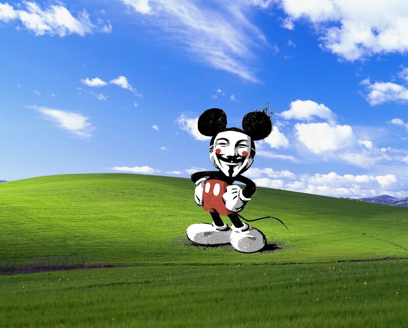 Mickey Mouse with Guy Fawkes mask