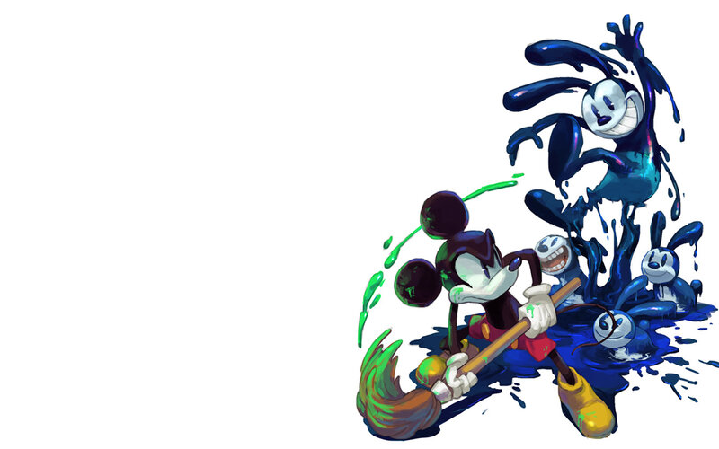 Mickey Mouse with ink creatures