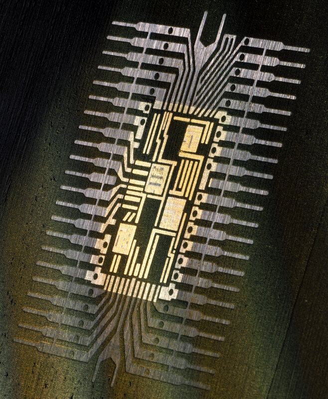 Microchip circuitry close-up