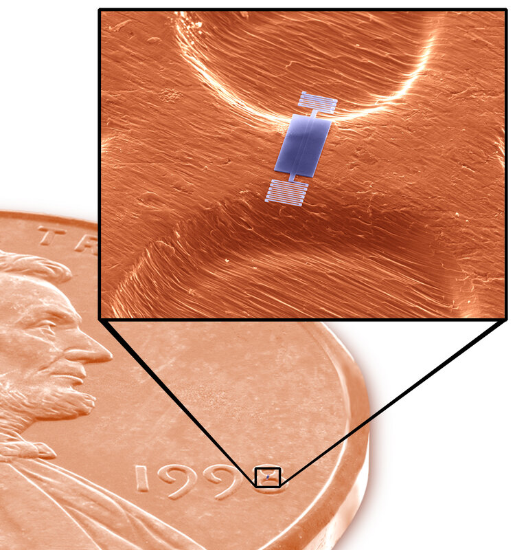 Microchip on a penny