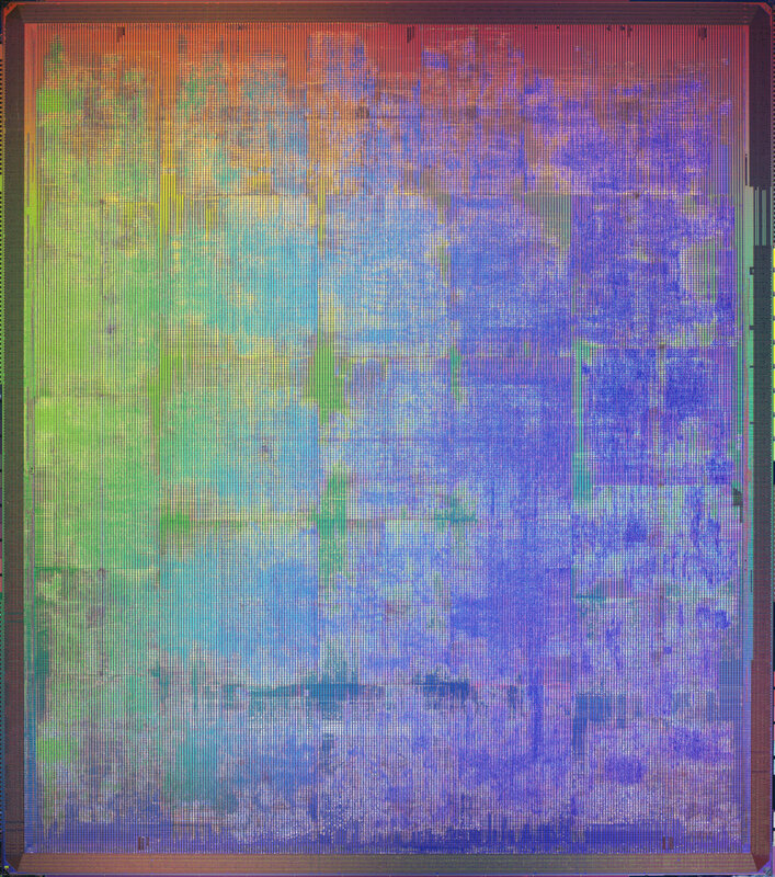 microchip surface under microscope