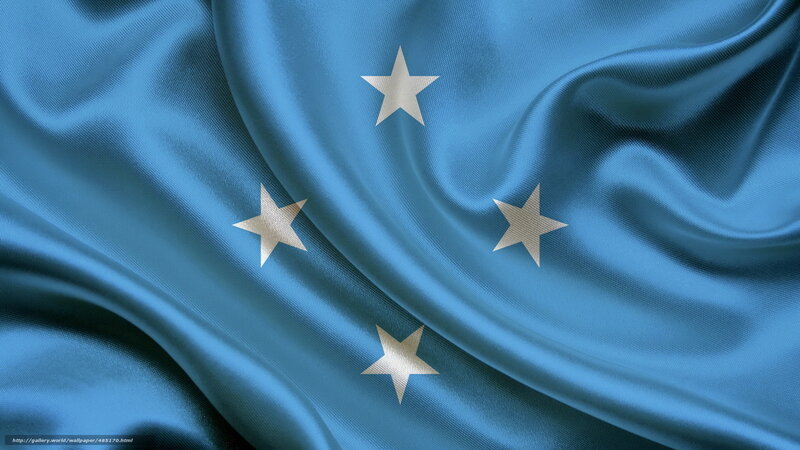 Micronesia flag waving