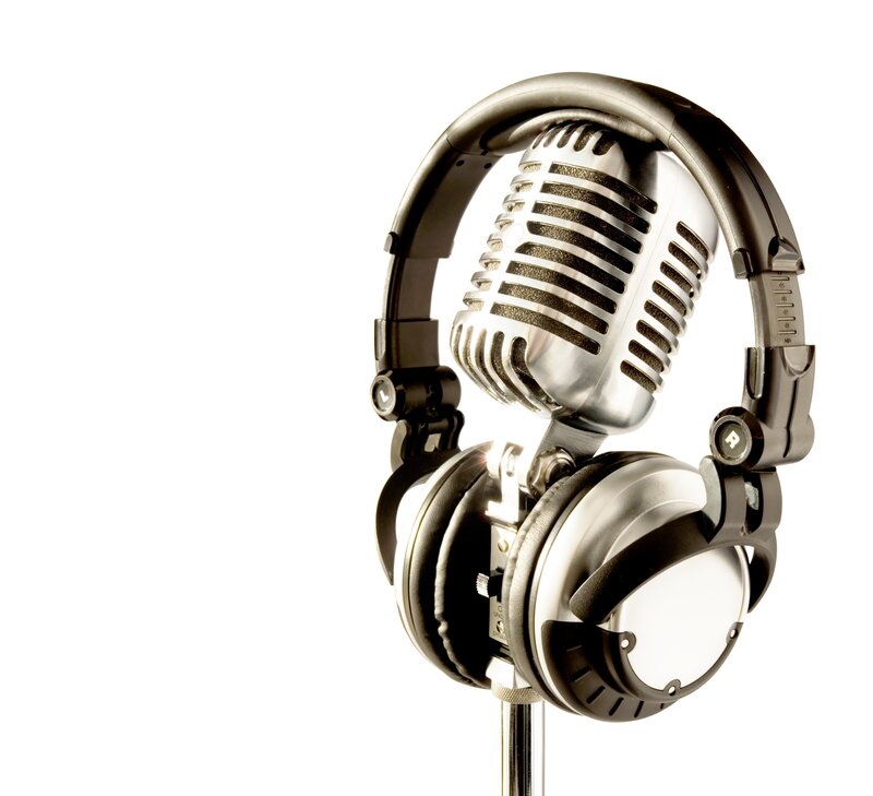 microphone and headphones setup