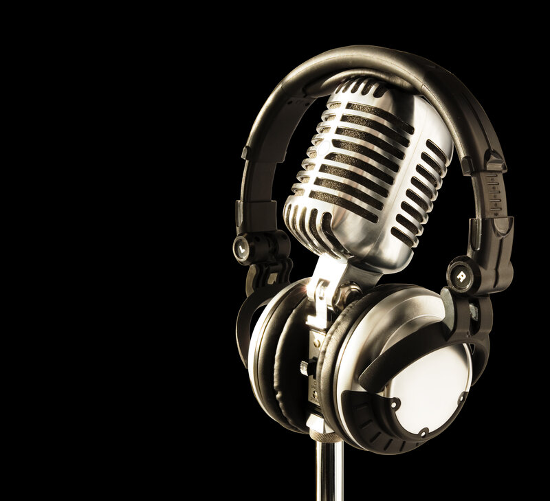 microphone and headphones setup