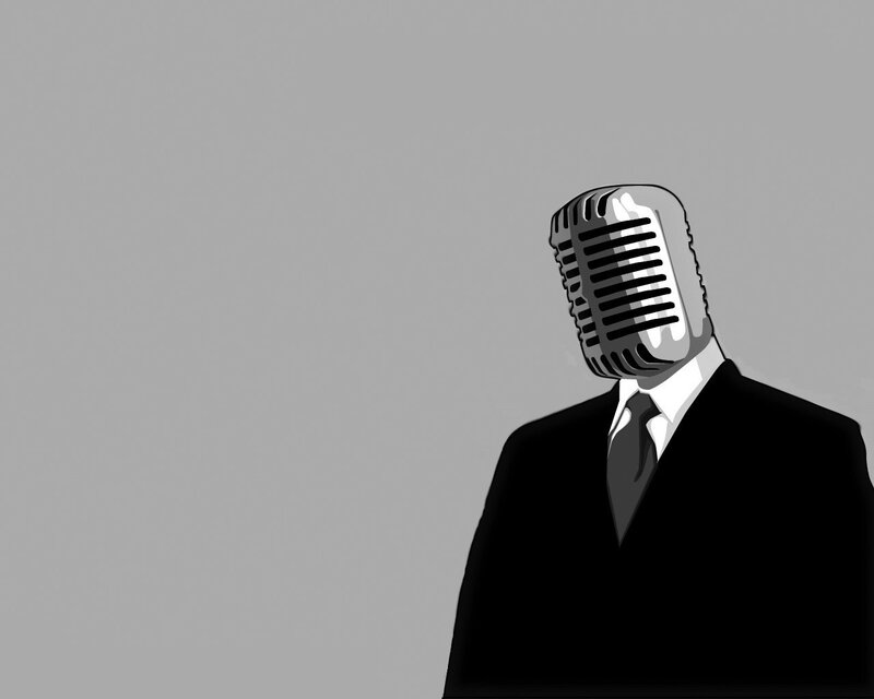 microphone-headed man