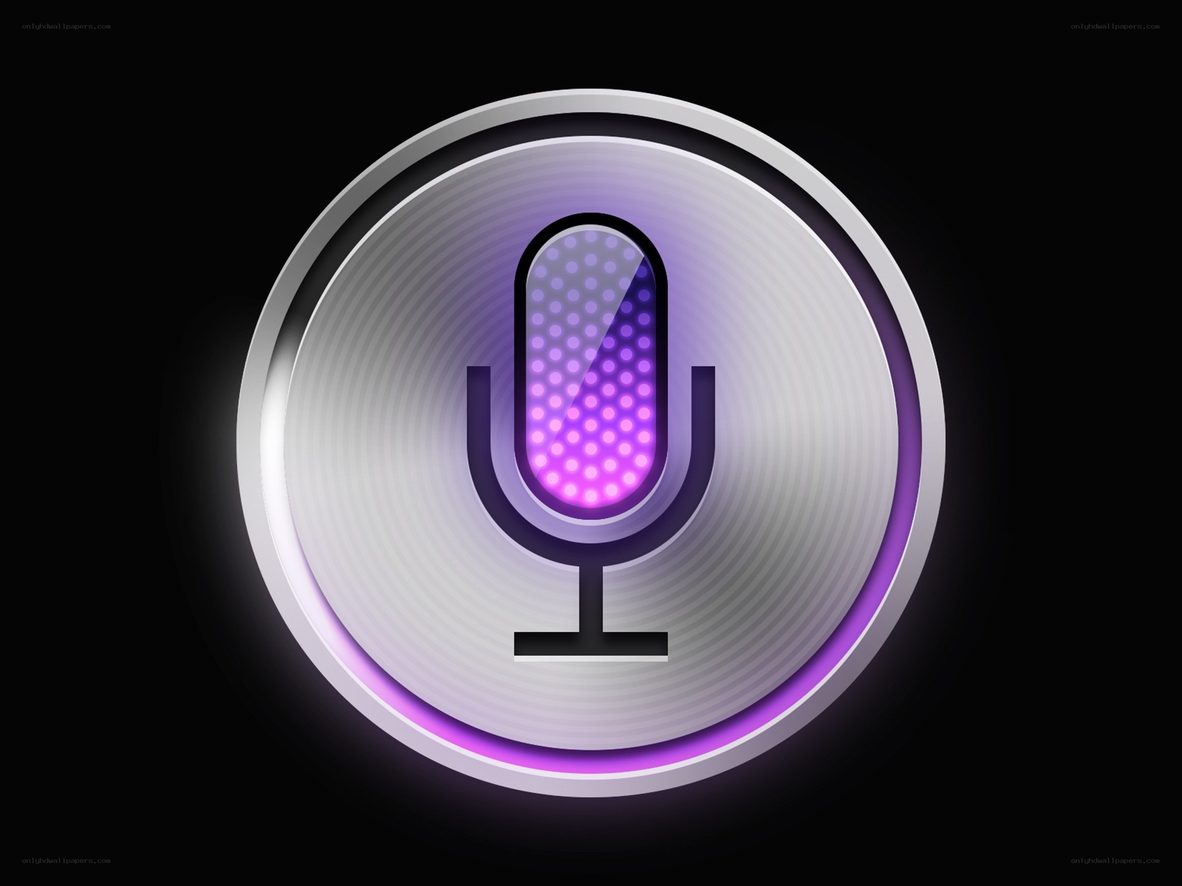 microphone icon with purple glow