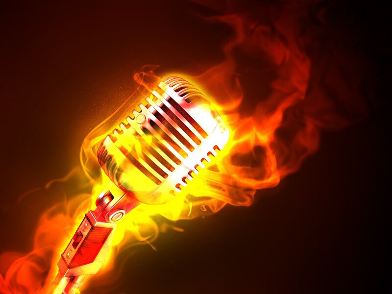 Microphone in Flames