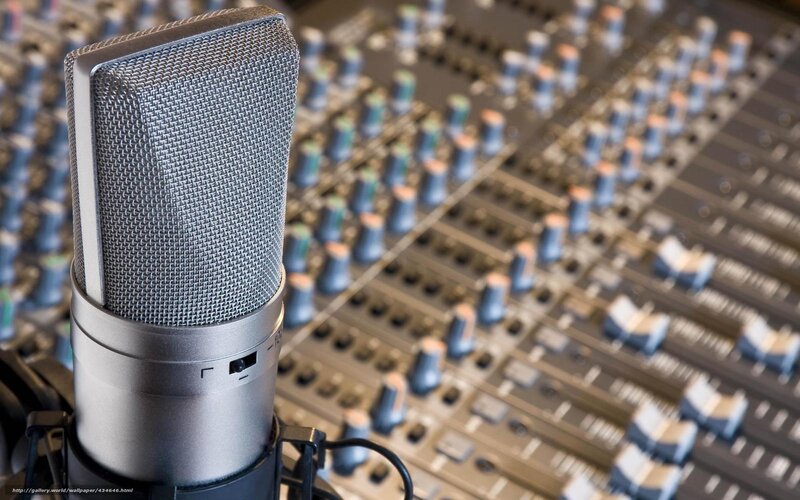 microphone in recording studio