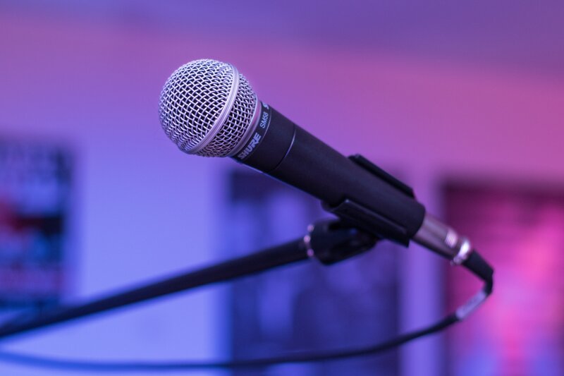 microphone on a stand