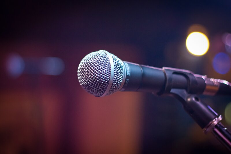 microphone on a stand