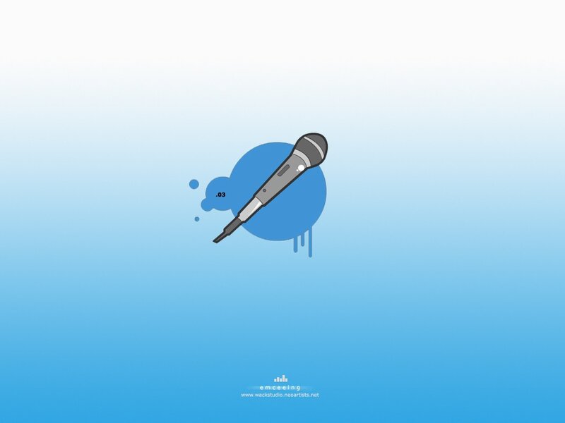 Microphone on Blue Circle