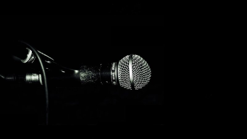 microphone on dark background