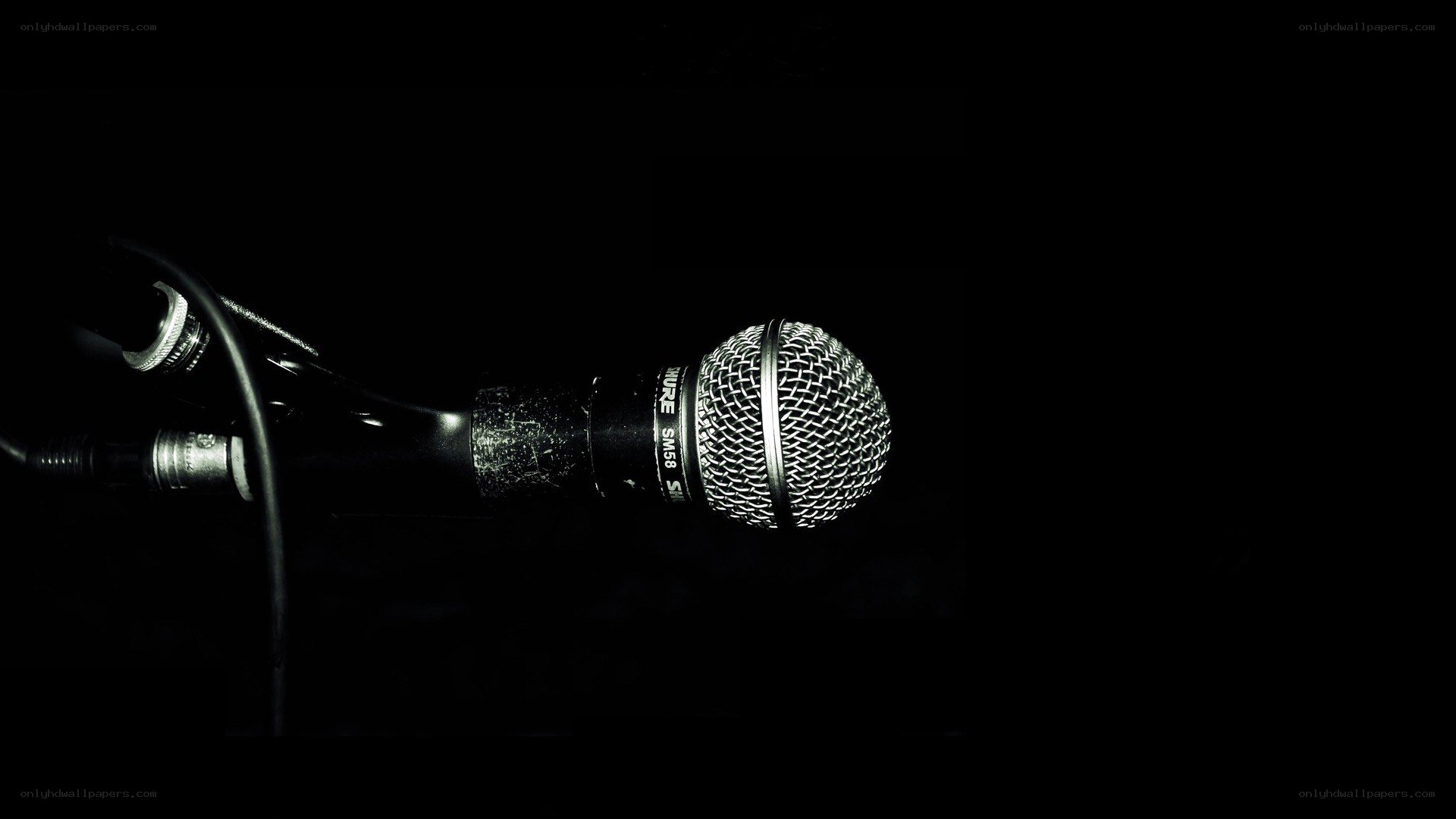 microphone on dark background