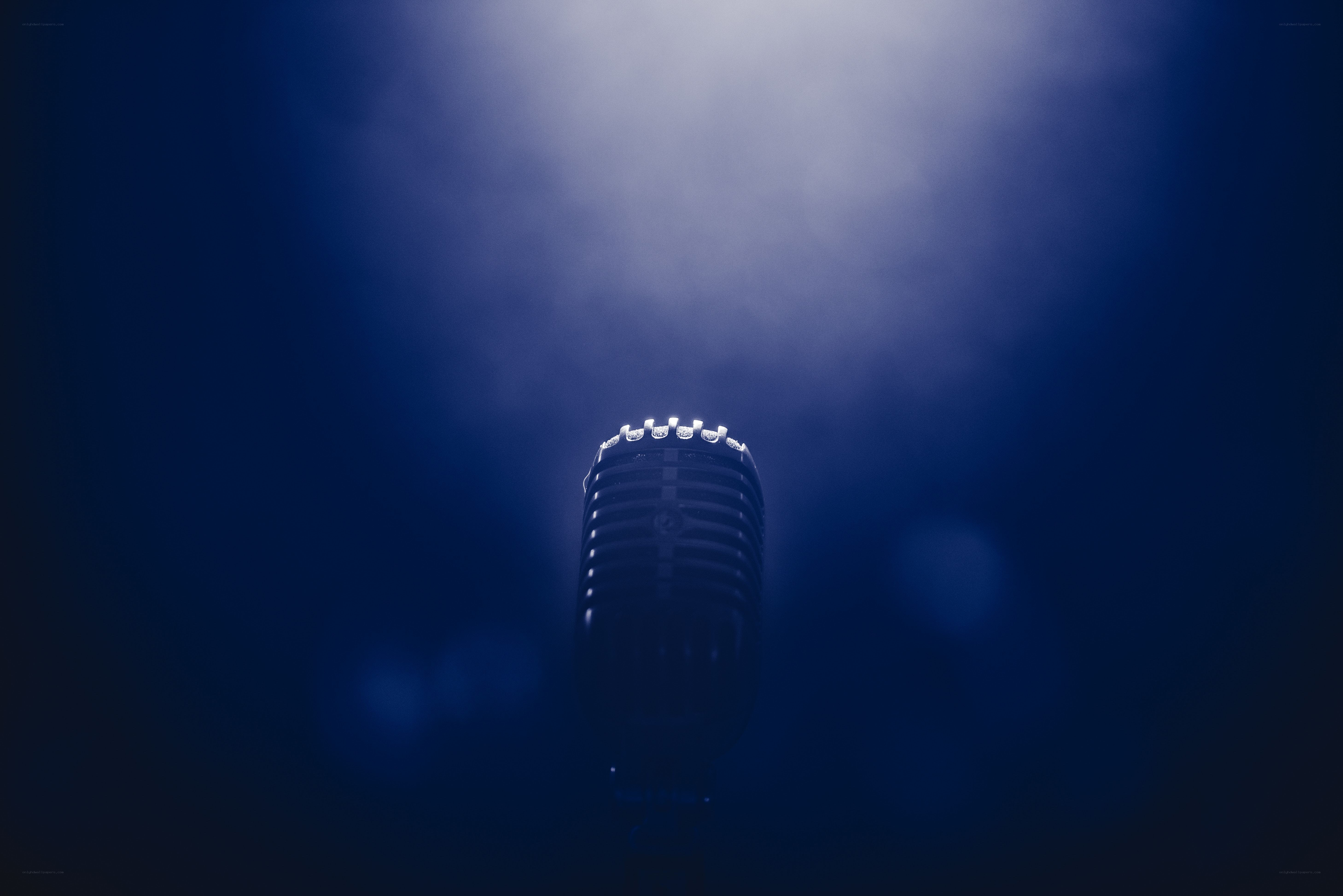 microphone on dark stage