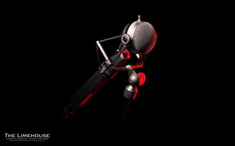 Microphone on Stand — Black, Dramatic, Night