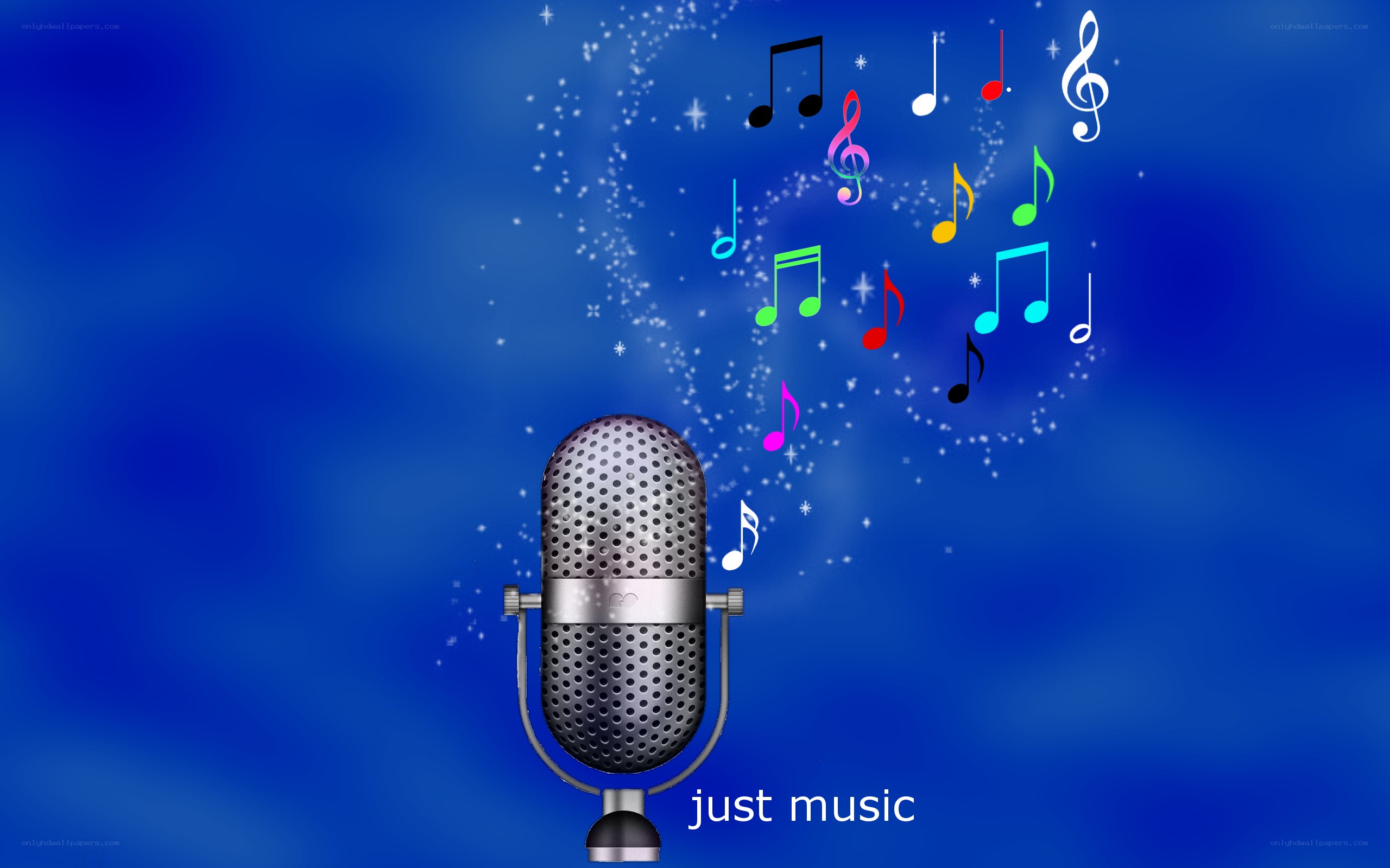 microphone with music notes