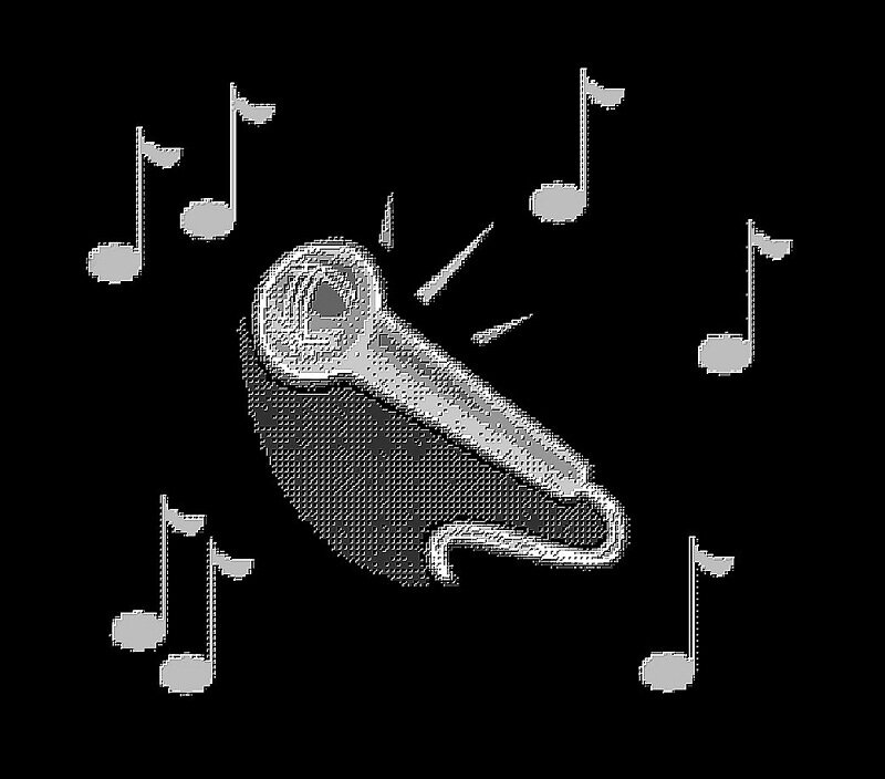 Microphone with Musical Notes — Black