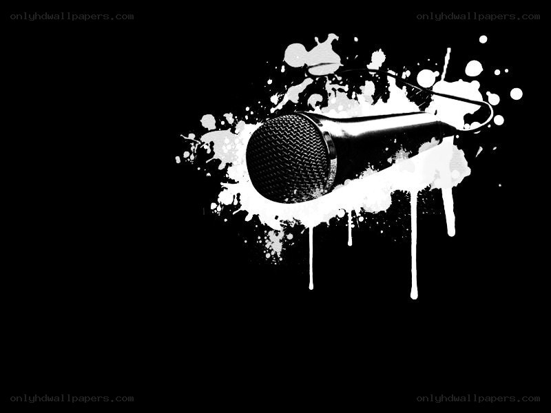 microphone with paint splatter