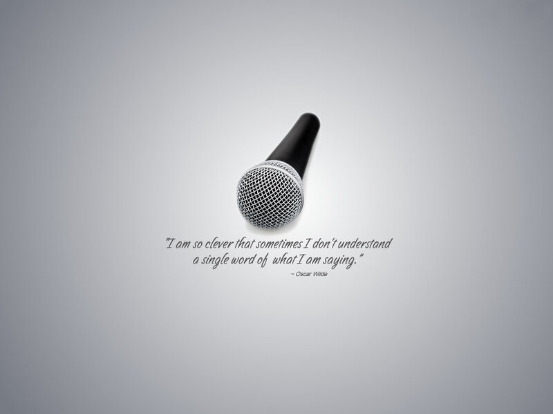 Microphone with Quote