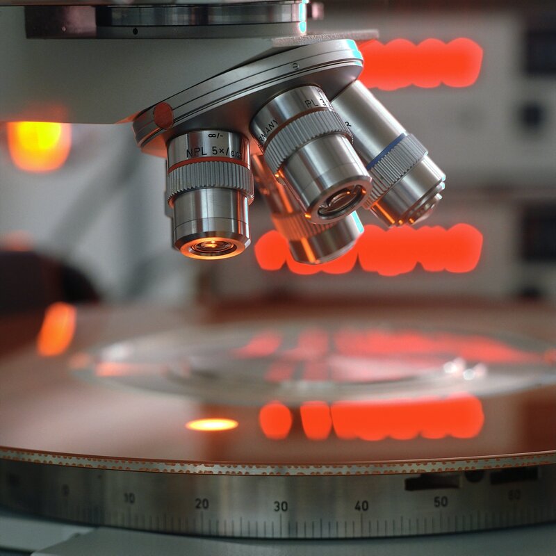 Microscope in a lab