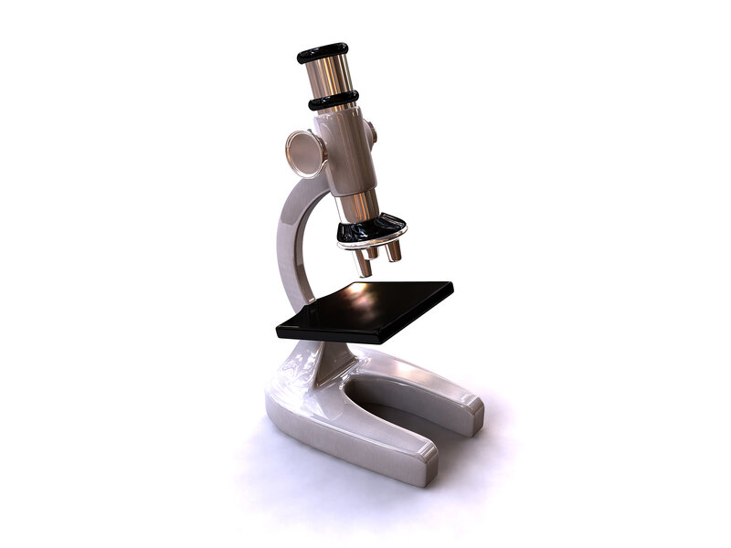 microscope on white background