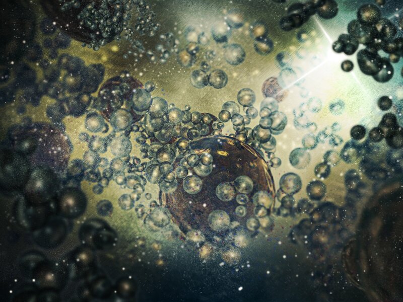 Microscopic Bubbles in Liquid — Green
