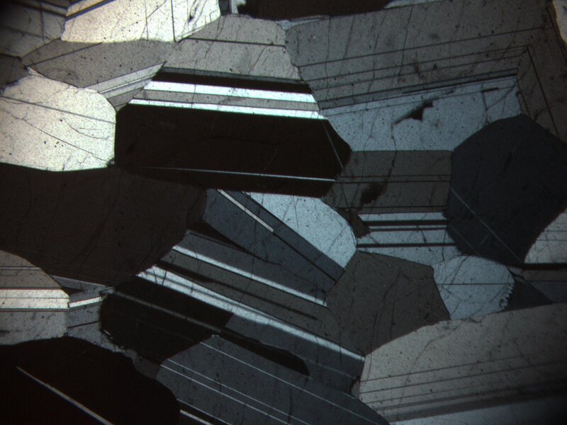 microscopic view of mineral grains