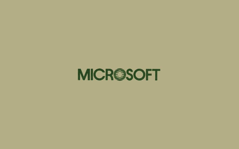 Microsoft logo on beige background