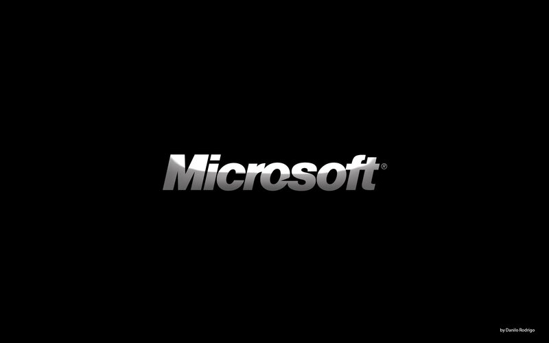 Microsoft logo on black background