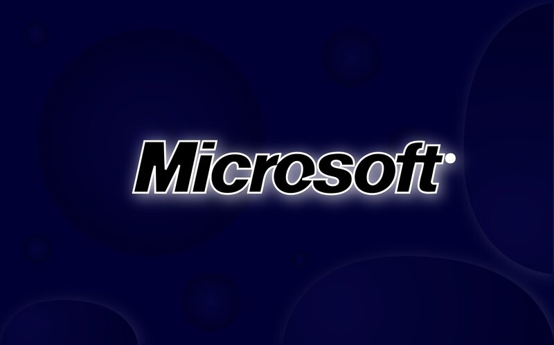 Microsoft logo on dark background