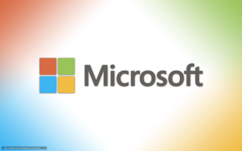 Microsoft logo on gradient background