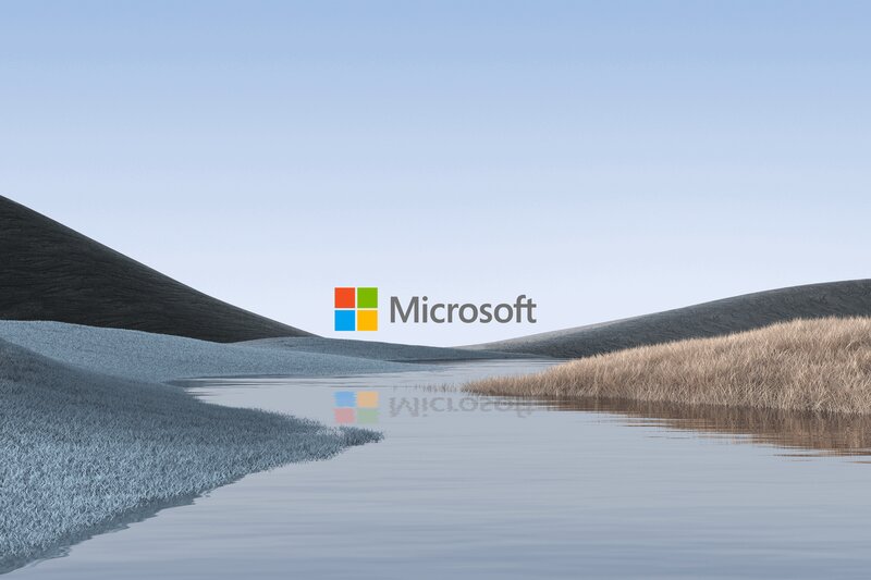 Microsoft Logo on Landscape