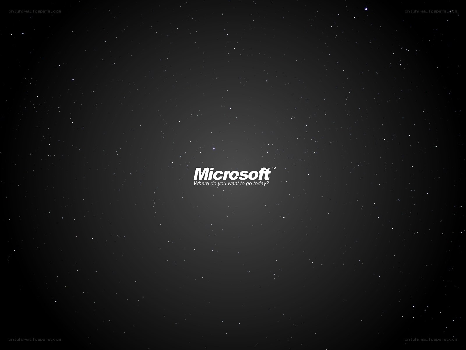 Microsoft logo on starry background