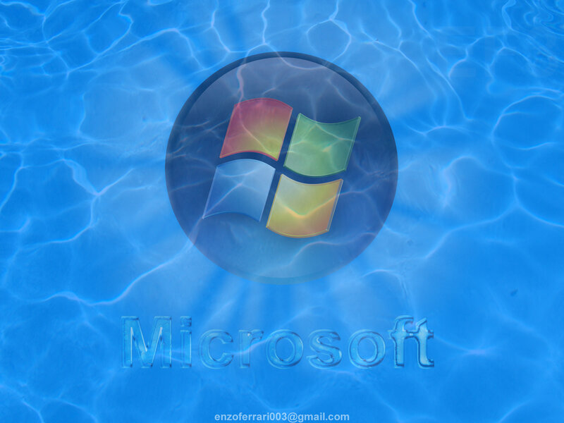 Microsoft logo underwater