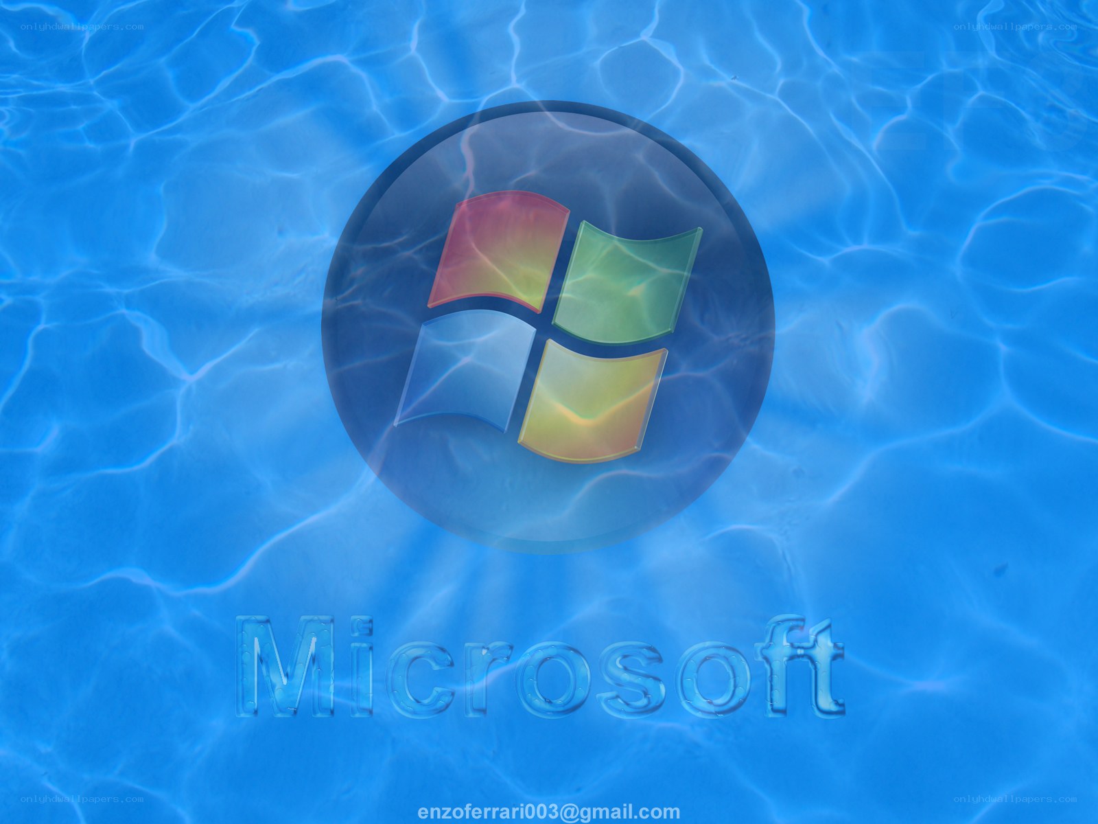 Microsoft logo underwater