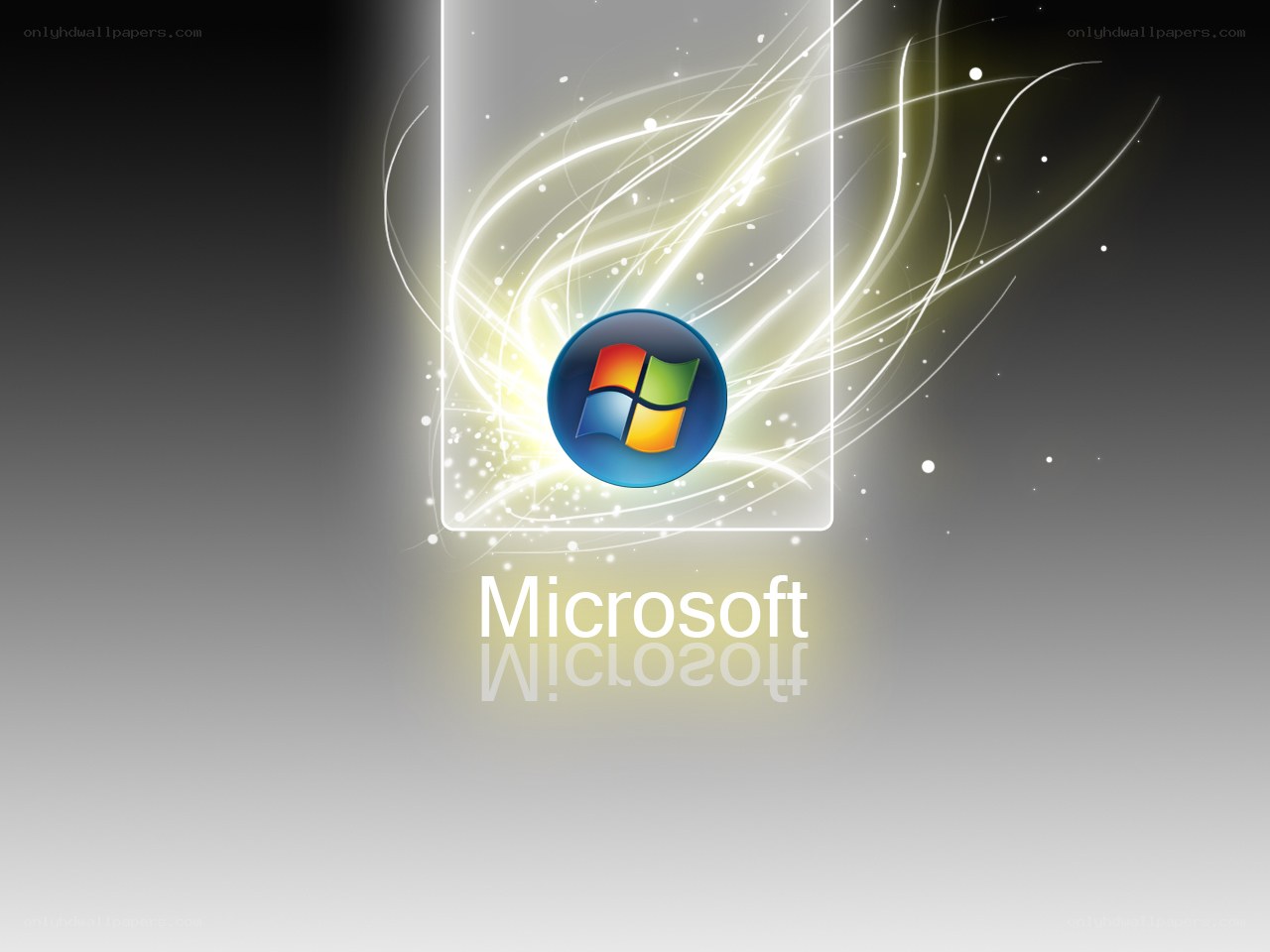 Microsoft logo with light effects