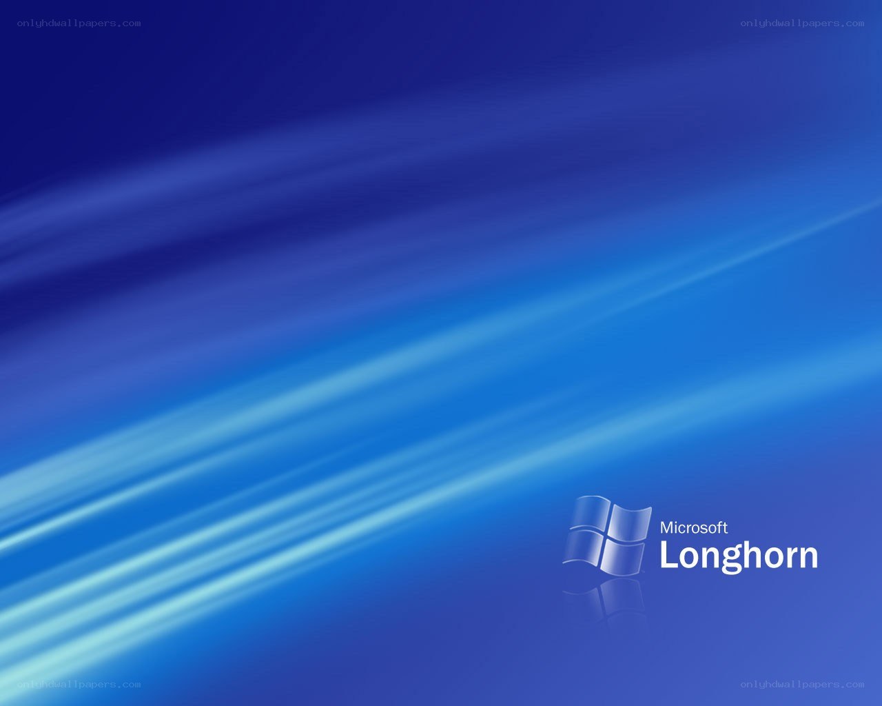 Microsoft Longhorn logo on blue background