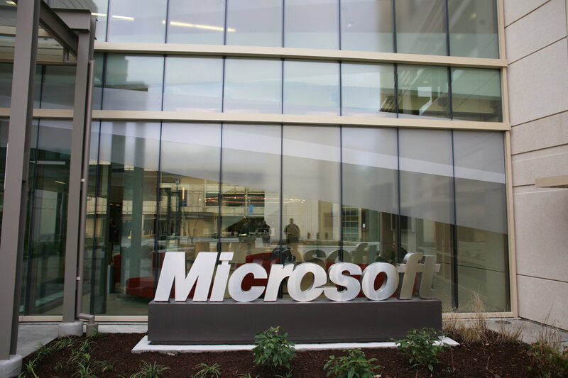 Microsoft Sign Outside Building