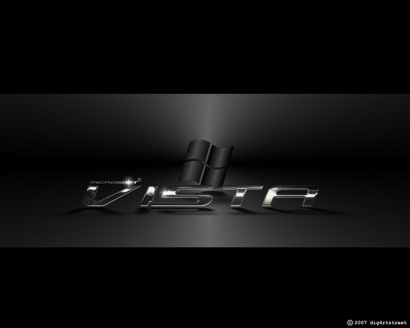 Microsoft Vista logo on dark background