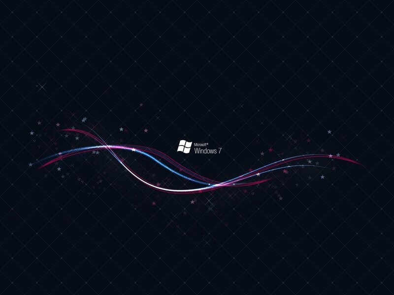 Microsoft Windows 7 Logo — Black, Abstract