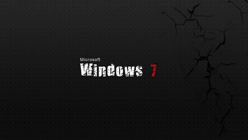 Microsoft Windows 7 Logo — Black, Dramatic