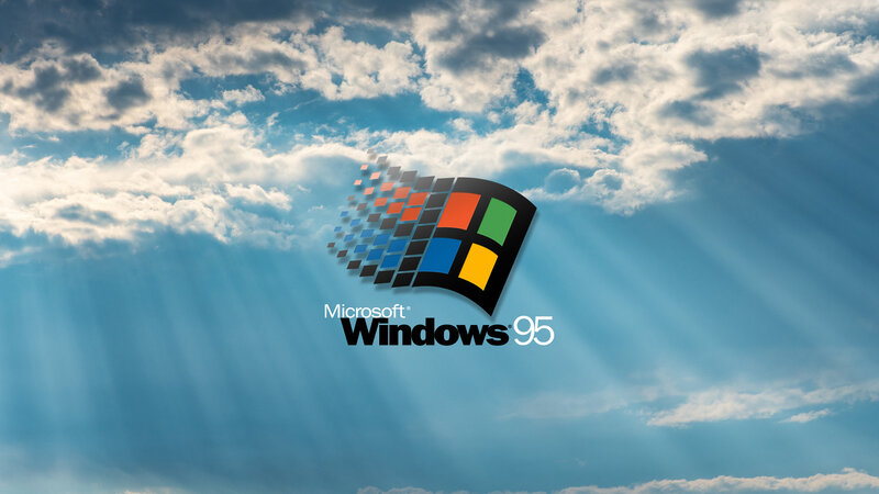 Microsoft Windows 95 Logo — Blue, Dramatic