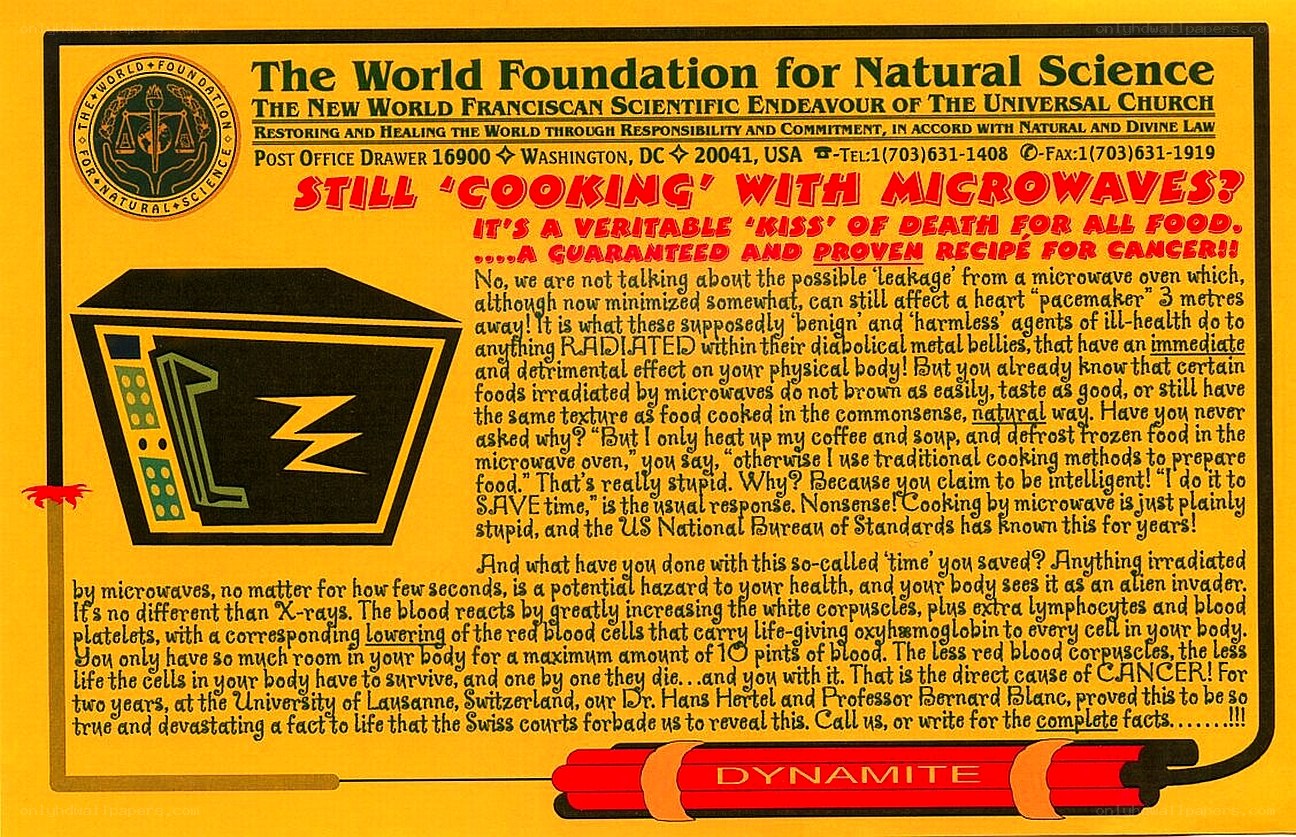 Microwave cooking warning