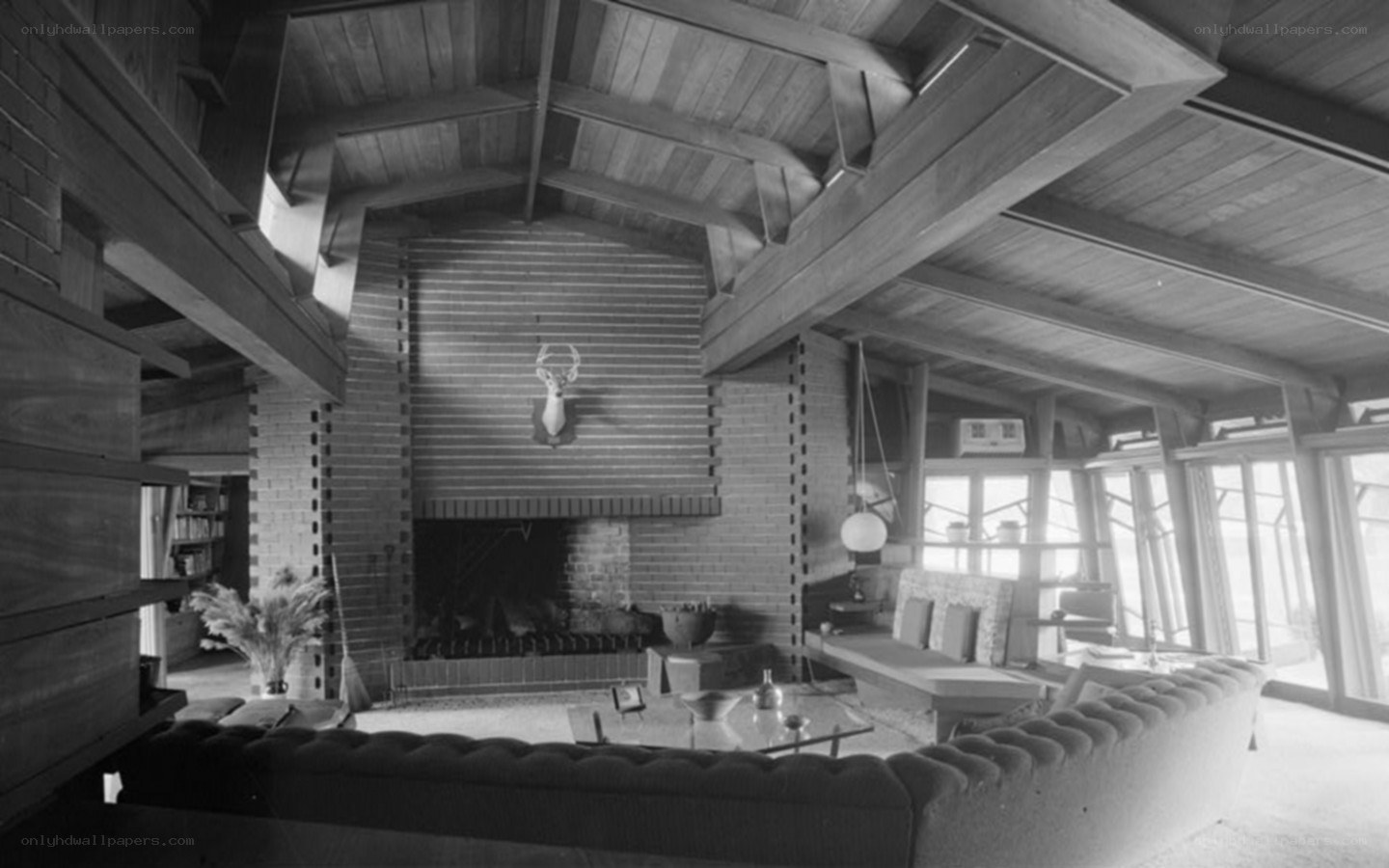 Mid-century living room interior