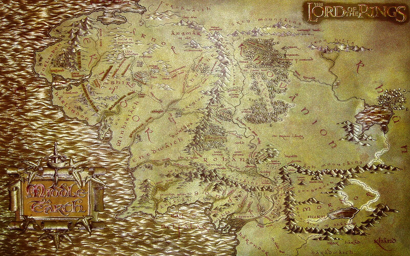 Middle-earth map from Lord of the Rings