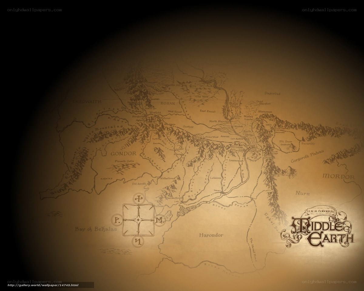 Middle-earth map from Lord of the Rings