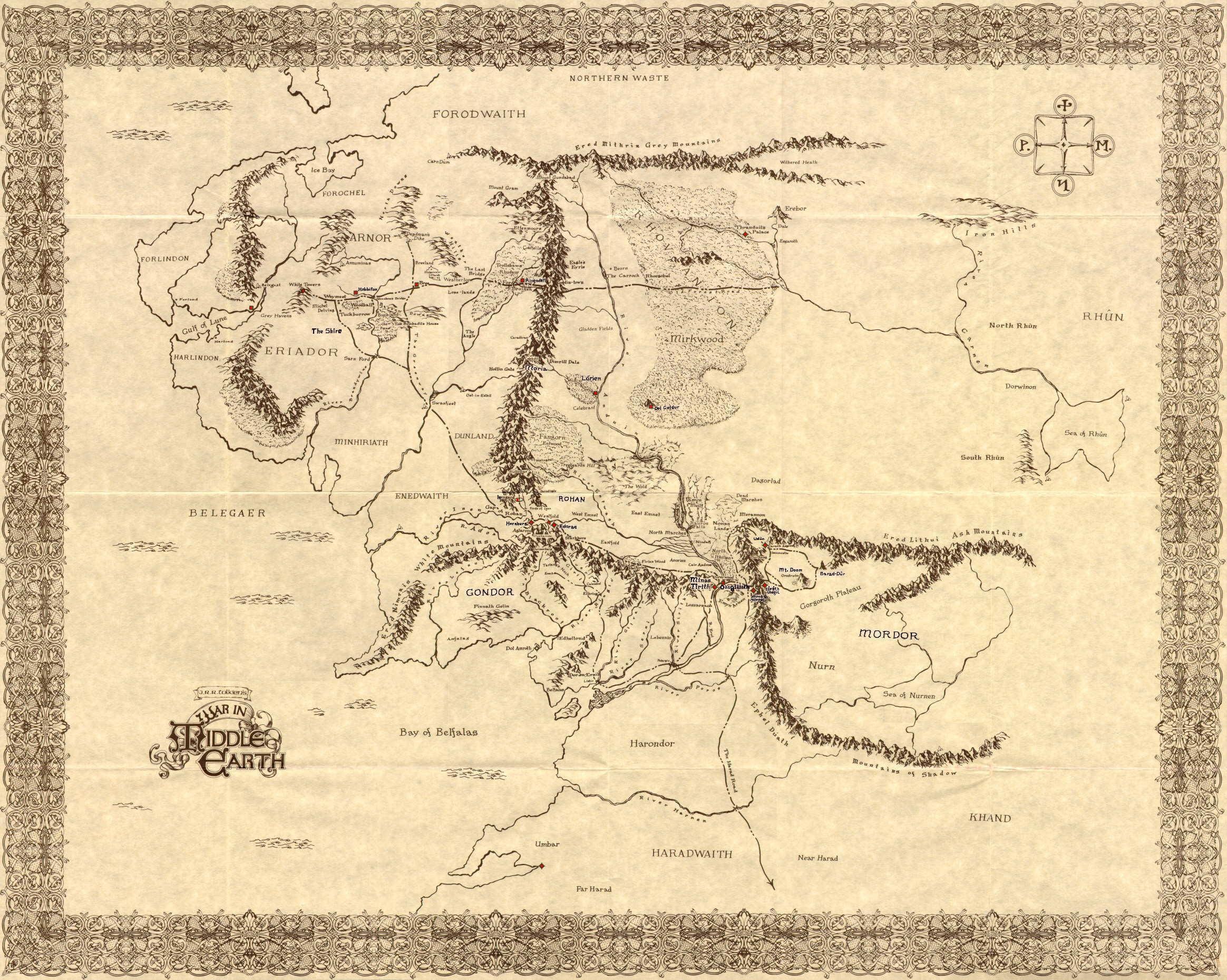 Middle-earth map from War in Middle Earth