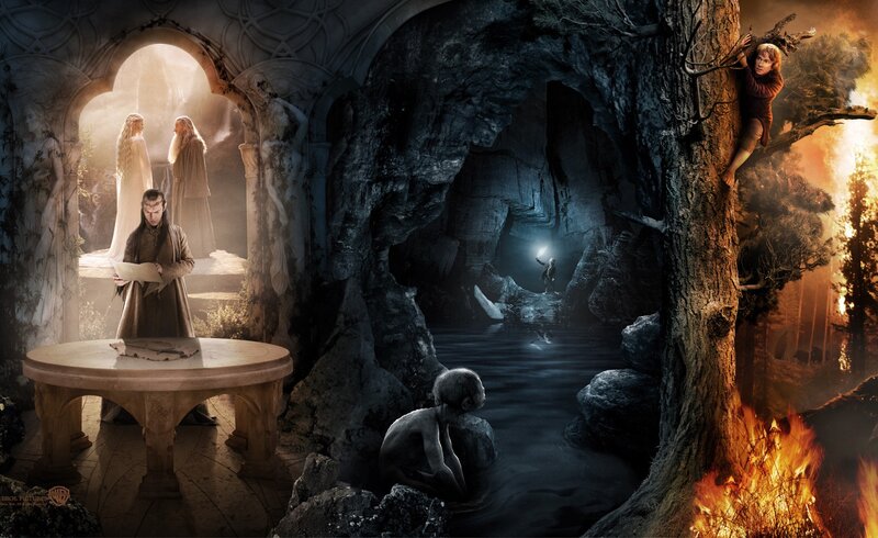 Middle-earth scenes collage