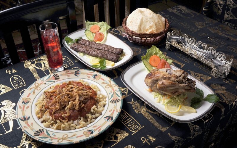 Middle Eastern meal on table